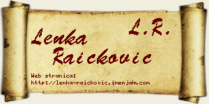 Lenka Raičković vizit kartica